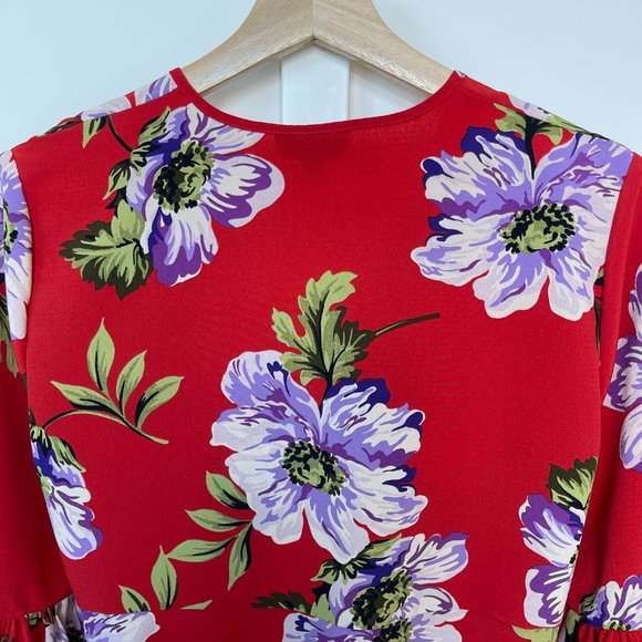 Topshop Felicity Floral Front Tie Blouse - Picture 10 of 12